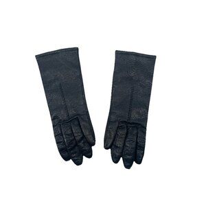 Fownes Black Leather Gloves Womens Sz 7 Sz Small Quiet Luxury Winter